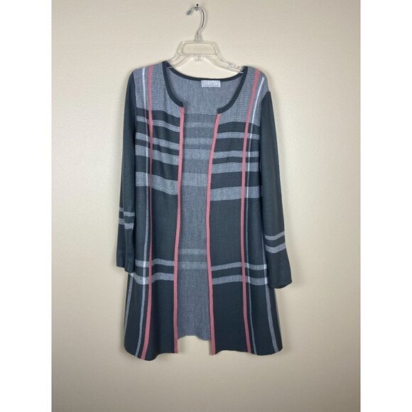 Carolyn Taylor Sweaters - ✨2/$20✨‎ Carolyn Taylor Gray Multi Color Open Front Long Cardigan